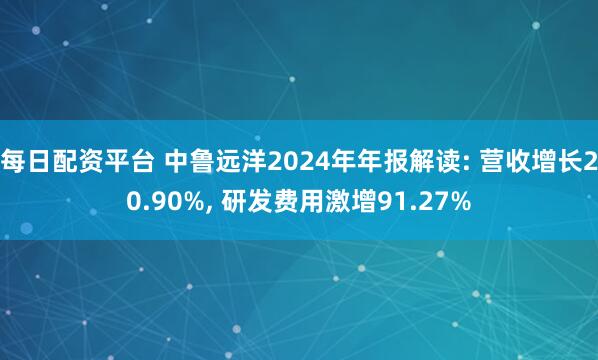 每日配资平台 中鲁远洋2024年年报解读: 营收增长20.90%, 研发费用激增91.27%